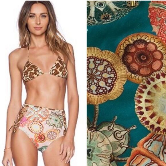 NWT ADRIANA DEGREAS Sea Biscuit High
Waisted Bikini Green Small - Picture 1 of 9